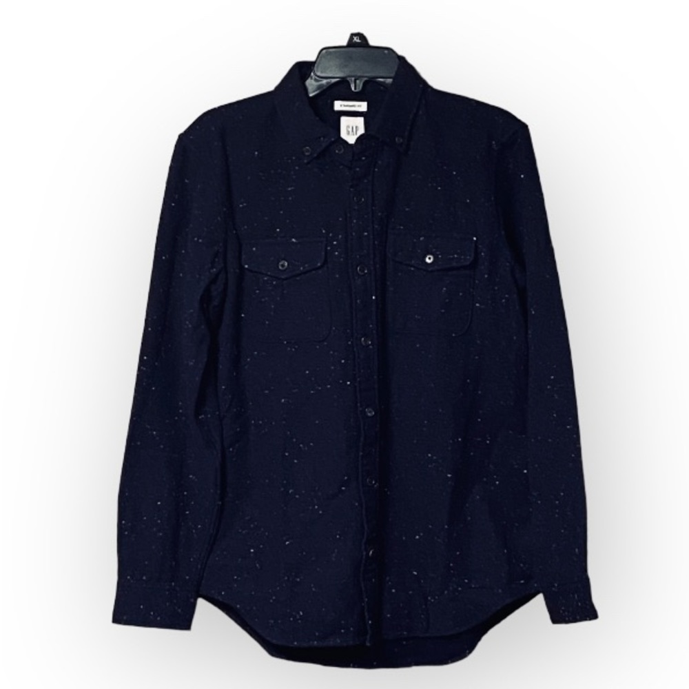 NWT GAP Flannel Button Down Shirt SZ S Navy